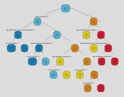 Our classification tree model shows what factors play an important role in determining if somebody believes that climate change is the most important global problem.